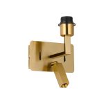 Clara Wall + Reading Light with USB-C + USB-A Socket, 1 x E27 + 3W LED, 3000K, 270lm, Individually Switched, Brass Gold, 3yrs Warranty