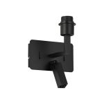 Clara Wall + Reading Light with USB-C + USB-A Socket, 1 x E27 + 3W LED, 3000K, 270lm, Individually Switched, Satin Black, 3yrs Warranty