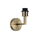 Clara 1 Light Round Base Wall Lamp (FRAME ONLY), E27 Antique Brass