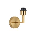 Clara 1 Light Round Base Wall Lamp (FRAME ONLY), E27 Brass Gold