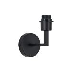 Clara 1 Light Round Base Wall Lamp (FRAME ONLY), E27 Satin Black