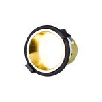 Mila, 5/8W, Triac Dimmable 4CCT LED Fire Rated Downlight, Gold Inner & Black Trim, Cut Out: 70mm, 800lm, 60° Deg, IP65, 5yrs Warranty