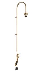 Zenth 85cm Antique Brass Curved 1 Light E27 Switched/Touch Dimmer Wall Light With Plug (FRAME ONLY)