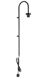 Zenth 85cm Satin Black Curved 1 Light E27 Switched/Touch Dimmer Wall Light With Plug (FRAME ONLY)