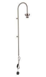 Zenth 85cm Satin Nickel Curved 1 Light E27 Switched/Touch Dimmer Wall Light With Plug (FRAME ONLY)