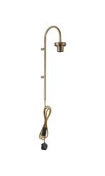 Zenth 50cm Antique Brass Curved 1 Light E27 Switched/Touch Dimmer Wall Light With Plug (FRAME ONLY)