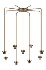 Zenth Antique Brass 9 Light E27 Round Multiple Spider Pendant Extendable Diameter (FRAME ONLY) (MAX 2.5KG SHADE)