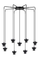 Zenth Satin Black 9 Light E27 Round Multiple Spider Pendant Extendable Diameter (FRAME ONLY) (MAX 2.5KG SHADE)