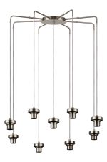Zenth Satin Nickel 9 Light E27 Round Multiple Spider Pendant Extendable Diameter (FRAME ONLY) (MAX 2.5KG SHADE)