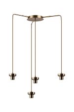 Zenth Antique Brass 4 Light E27 Round Multiple Spider Pendant Extendable Diameter (FRAME ONLY) (MAX 2.5KG SHADE)
