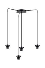 Zenth Satin Black 4 Light E27 Round Multiple Spider Pendant Extendable Diameter (FRAME ONLY) (MAX 2.5KG SHADE)