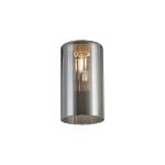 Zenth 10x18cm Smoke Ribbed Slim Tube Glass (AD), Shade