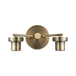 Zenth Antique Brass 2 Light E27 Round Plate Wall Light (FRAME ONLY)