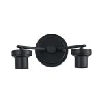 Zenth Satin Black 2 Light E27 Round Plate Wall Light (FRAME ONLY)