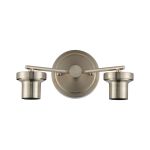 Zenth Satin Nickel 2 Light E27 Round Plate Wall Light (FRAME ONLY)