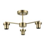 Zenth 44cm Antique Brass 3 Light Downward Semi Ceiling (FRAME ONLY)