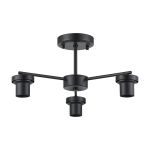 Zenth 44cm Satin Black 3 Light Downward Semi Ceiling (FRAME ONLY)