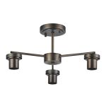Zenth 44cm Matt Bronze 3 Light Downward Semi Ceiling (FRAME ONLY)