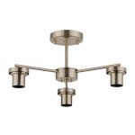 Zenth 44cm Satin Nickel 3 Light Downward Semi Ceiling (FRAME ONLY)
