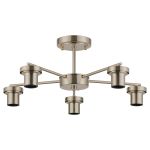 Zenth 51cm Satin Nickel 5 Light Downward Semi Ceiling (FRAME ONLY)