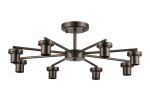 Zenth 66cm Matt Bronze 8 Light Downward Semi Ceiling (FRAME ONLY)