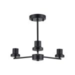 Zenth 44cm Satin Black 3 Light Upward Semi Ceiling (FRAME ONLY)