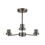 Zenth 44cm Matt Bronze 3 Light Upward Semi Ceiling (FRAME ONLY)