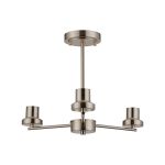 Zenth 44cm Satin Nickel 3 Light Upward Semi Ceiling (FRAME ONLY)