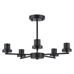 Zenth 52cm Satin Black 5 Light Upward Semi Ceiling (FRAME ONLY)