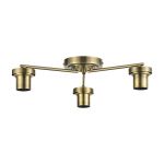 Zenth Antique Brass 3 Light Flush Ceiling (FRAME ONLY)