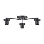Zenth Satin Black 3 Light Flush Ceiling (FRAME ONLY)