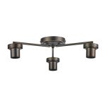 Zenth Matt Bronze 3 Light Flush Ceiling (FRAME ONLY)
