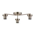 Zenth Satin Nickel 3 Light Flush Ceiling (FRAME ONLY)