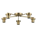 Zenth Antique Brass 5 Light Flush Ceiling (FRAME ONLY)