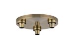 Zenth Antique Brass 3 Light E27 Round Flush Ceiling (FRAME ONLY)