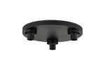 Zenth Satin Black 3 Light E27 Round Flush Ceiling (FRAME ONLY)