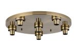 Zenth Antique Brass 6 Light E27 Round Flush Ceiling (FRAME ONLY)