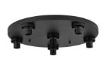 Zenth Satin Black 6 Light E27 Round Flush Ceiling (FRAME ONLY)