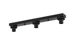 Zenth Satin Black 3 Light E27 Linear Flush Ceiling (FRAME ONLY)