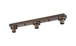 Zenth Matt Bronze 3 Light E27 Linear Flush Ceiling (FRAME ONLY)