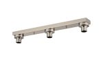 Zenth Satin Nickel 3 Light E27 Linear Flush Ceiling (FRAME ONLY)