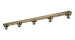 Zenth Antique Brass 5 Light E27 Linear Flush Ceiling (FRAME ONLY)