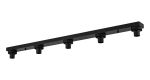 Zenth Satin Black 5 Light E27 Linear Flush Ceiling (FRAME ONLY)