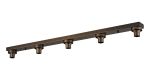 Zenth Matt Bronze 5 Light E27 Linear Flush Ceiling (FRAME ONLY)