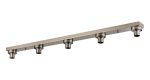 Zenth Satin Nickel 5 Light E27 Linear Flush Ceiling (FRAME ONLY)