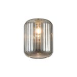 Zenth 20x25.5cm Smoke Ribbed Cylinder Glass (P), Shade