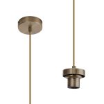 Zenth 10cm Antique Brass 1 Light E27 2m Pendant (FRAME ONLY)