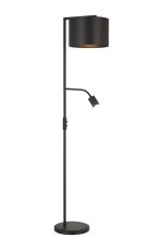 Zenth Floor Lamp, 1 Light E27, Satin Black/Slate 30x20cm Satin Shade