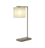 Zenth Table Lamp, 1 Light E27, Satin Nickel/Duck Egg 20x16.5cm Linen Shade