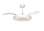 Coin Fan M 49cm 40W LED Dimmable Ceiling With Built-In 30W DC Fan, 3000-5000K Remote, APP, Alexa&Google Voice Control, 6400lm, White